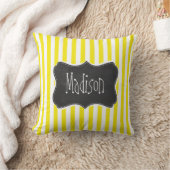 Coussin Vintage Chalkboard Aureolin Yellow Stripes (Couverture)