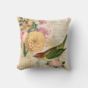 Coussin Vintage chanteur rose or roux rose