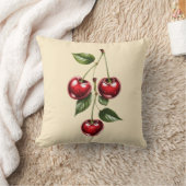 Coussin Vintage Cherry Illustration Throw Pillow (Couverture)