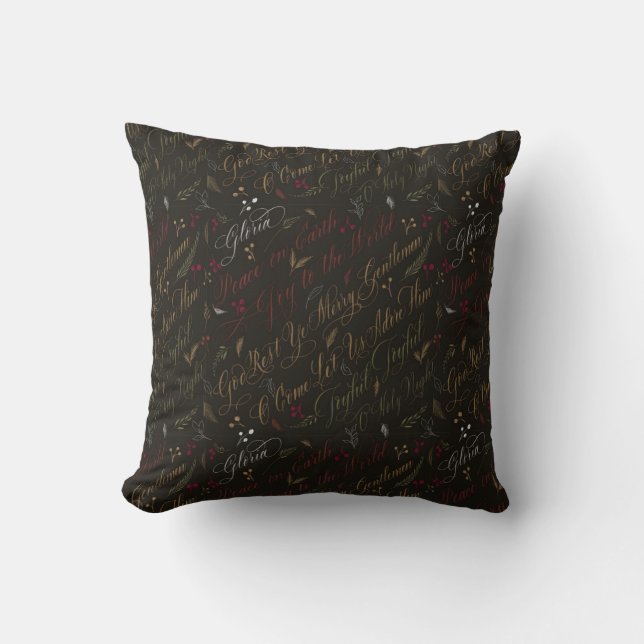 Coussin Vintage Christmas Carols (Recto)