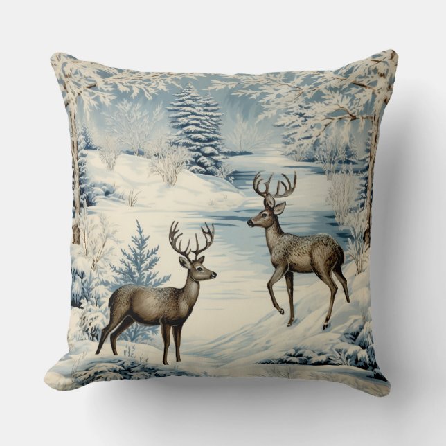 Coussin Vintage Christmas Deer (Recto)