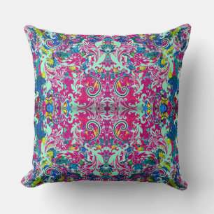 Coussin Vintage coloré fleuri abstrait