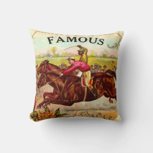 Coussin Vintage course de cheval Frissons de la course