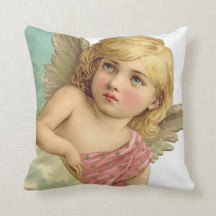 Coussin vintage d'accent de fille d'ange