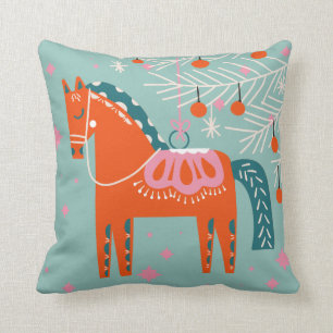 Coussin Vintage Dala Cheval en bois Dalecarlienne Hems sué