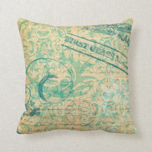 Coussin vintage de cachets de la poste