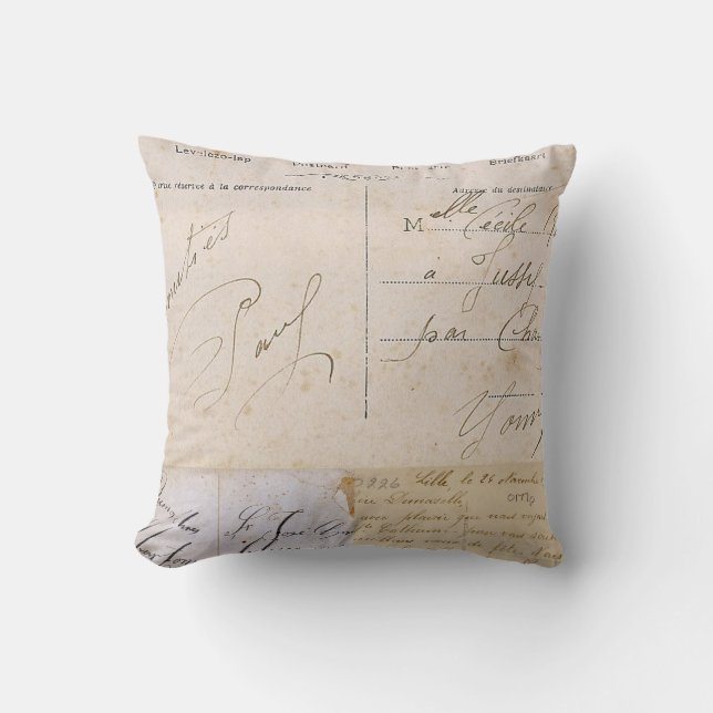 Coussin vintage de cartes postales (Recto)