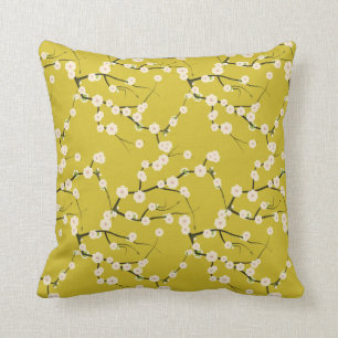 coussin vintage de coussin de fleurs de cerisier