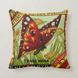 coussin vintage de coussin d'étiquette de la