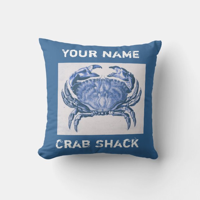 Coussin vintage de crabe bleu (Recto)