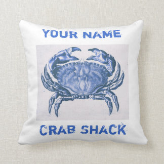 Coussin vintage de crabe bleu