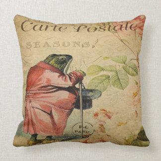 Coussin vintage de grenouille/carte Postale