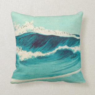 Coussin Vintage de la vague japonaise