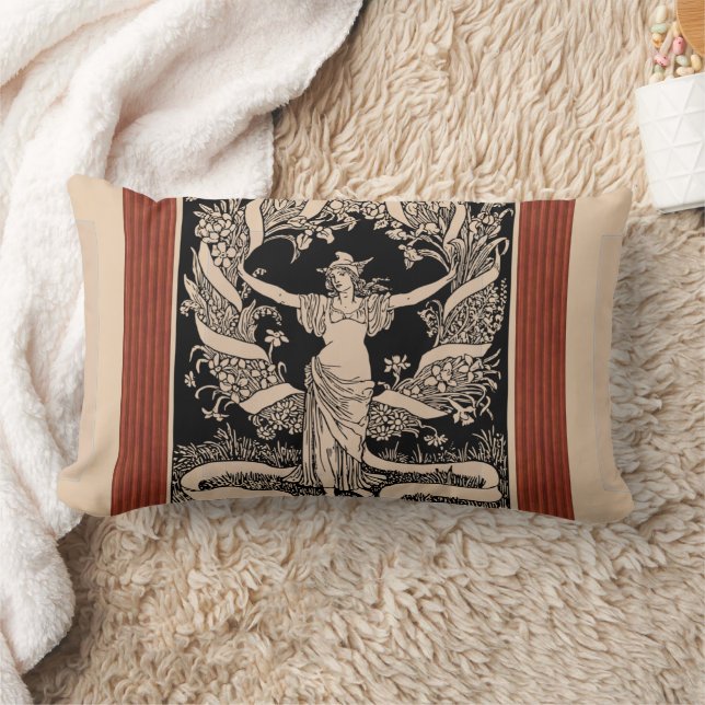 Coussin vintage de lombage de couronne de fleurs (Couverture)