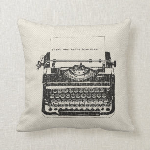 Coussin vintage de machine à écrire