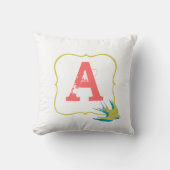 Coussin vintage de monogramme d'oiseaux (Recto)