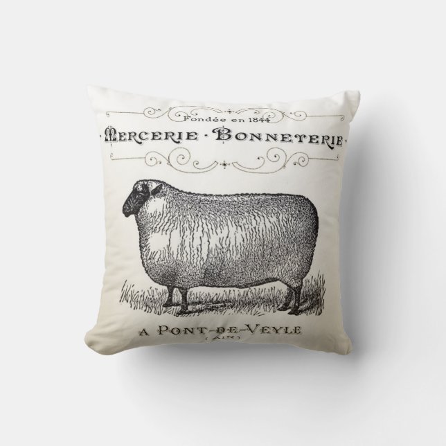 Coussin vintage de moutons (Recto)