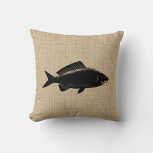 Coussin vintage de poissons
