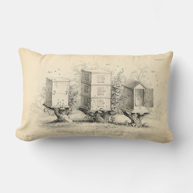 Coussin vintage de ruche d'abeille (Recto)