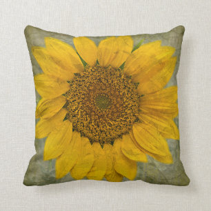 Coussin vintage de tournesol