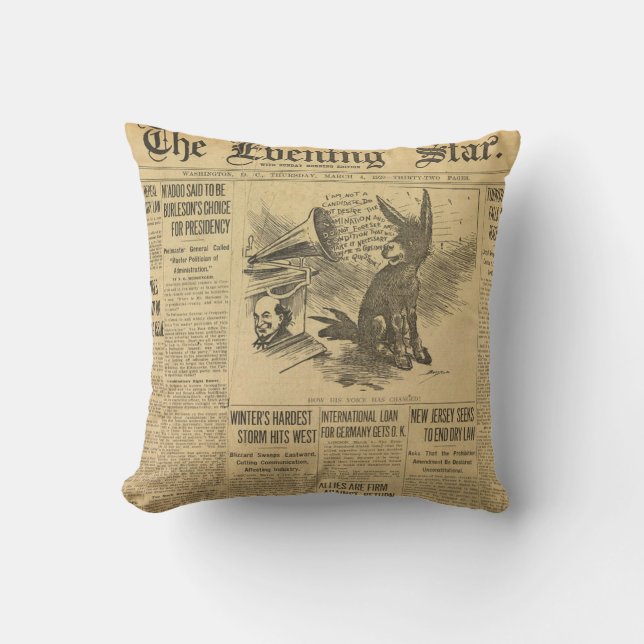 Coussin Vintage du journal ! (Recto)