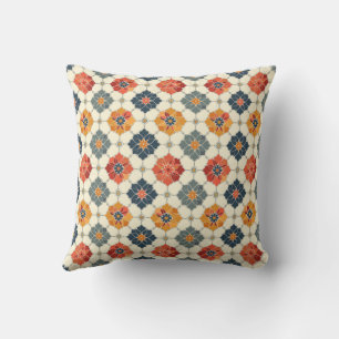 Coussin Vintage Floral Arabesque Carrelage Motif