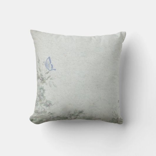 Coussin Vintage Floral Blue Mariage (Recto)