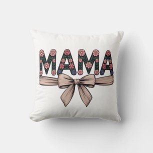 Coussin Vintage Floral "MAMA" cadeau de la fête des mères,