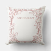 Coussin Vintage Floral Rose Bébé Intemporel (Recto)