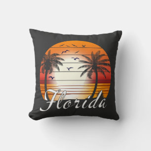 Coussin Vintage Floride USA Palm Trees Summer Beach