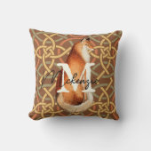 Coussin Vintage Fox Retro Brown Tan Motif géométrique (Recto)