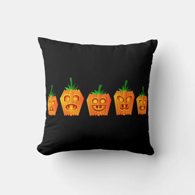 Coussin Vintage gothique Citrouille d'Halloween (Recto)