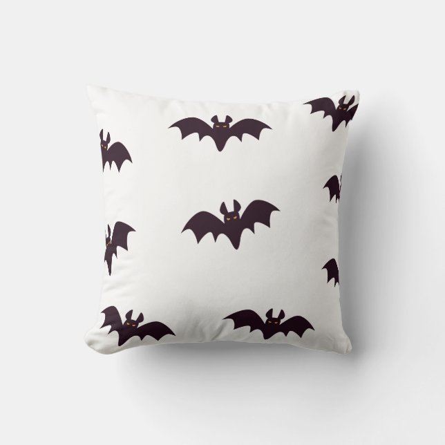 Coussin Vintage gothique Halloween chauves-souris terrifia (Recto)