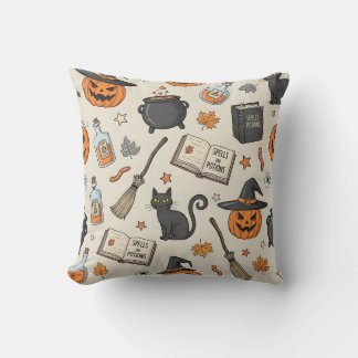 Coussin Vintage Halloween Witch