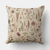 Coussin Vintage Herbarium Pressed Flower Throw Pillow (Recto)