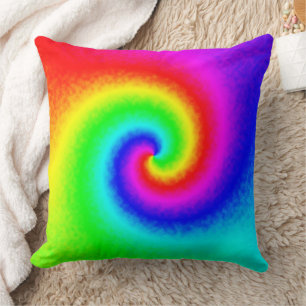 Coussin Vintage Hippie Boho Tie Dye Psychedelic Twirl