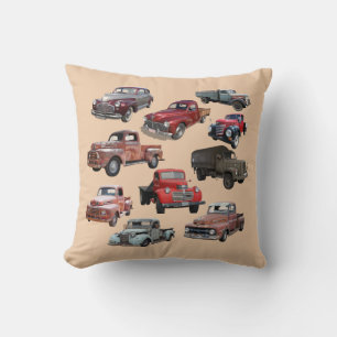 Coussin "Vintage historique vieilles voitures et camions"