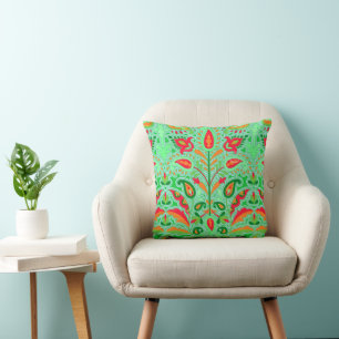 Coussin Vintage : jardin floral Art nouveau