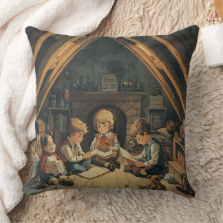Coussin Vintage Kids Studying