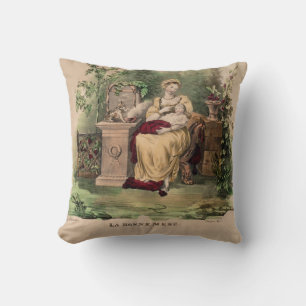 Coussin Vintage La Bonne Mère, Restauré