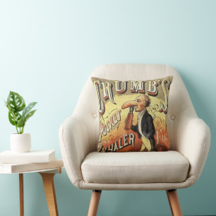 Coussin Vintage Label Art, l'inhalateur de poche contre l'