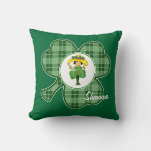 Coussin Vintage Little Irish Girl Custom St. Patrick's Day
