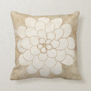 Coussin Vintage Mariage floral blanc de Dahlia