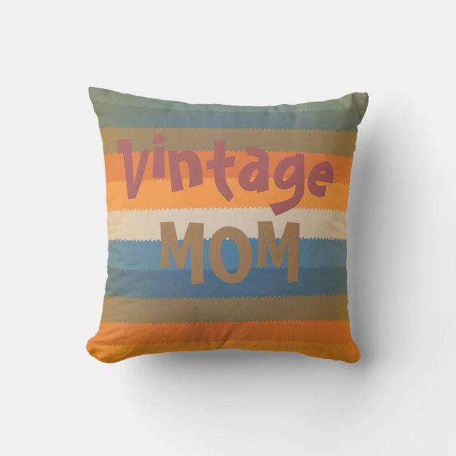 Coussin Vintage mère rayures rétro (Recto)