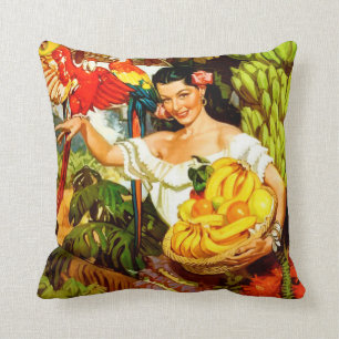 Coussin Vintage Mexique Terre De Voyage Tropical Splendor