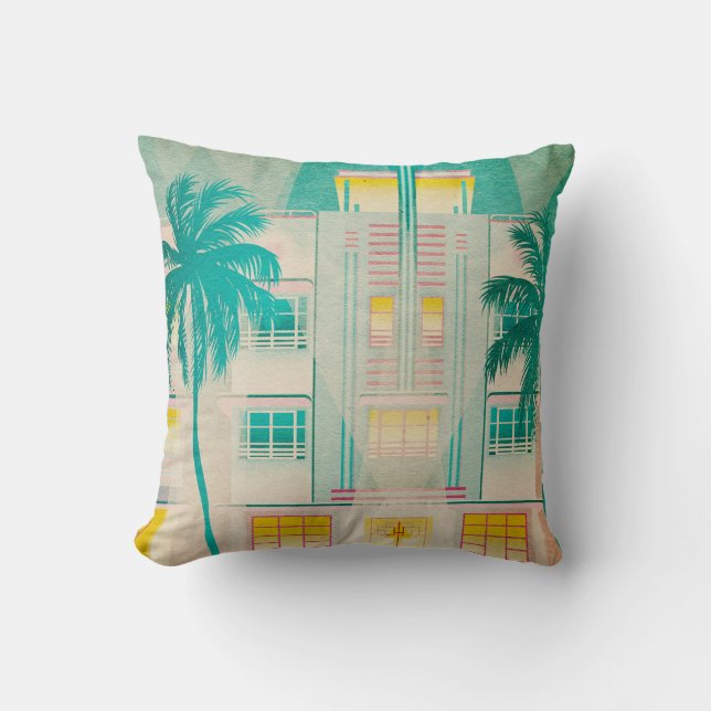 Coussin Vintage Miami, Ocean Drive Jetez l'oreiller (Recto)
