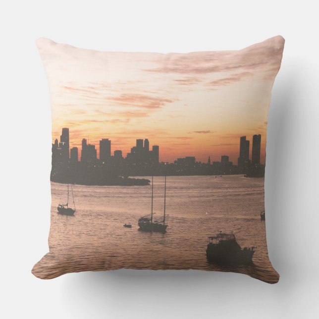 Coussin Vintage Miami Skyline (Recto)