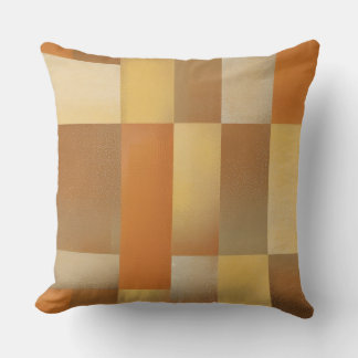 Coussin Vintage Mid-Century Moderne Orange Brown Gold Prin