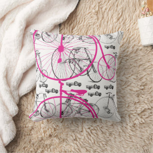 Coussin Vintage moderne Vélo Camion Couleur brillante Neon