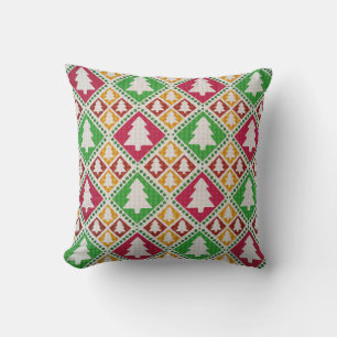 Coussin vintage motif sans soudure de l'arbre de noël